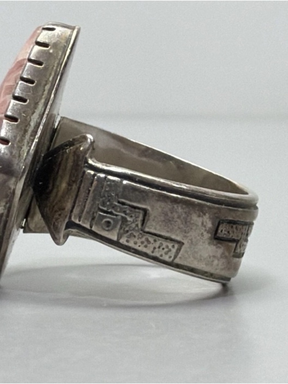 VTG Roderick Tenorio x Carolyn Pollack Silver Rhodochrosite Ring 9.25 XRF 94.3% - Picture 7 of 13